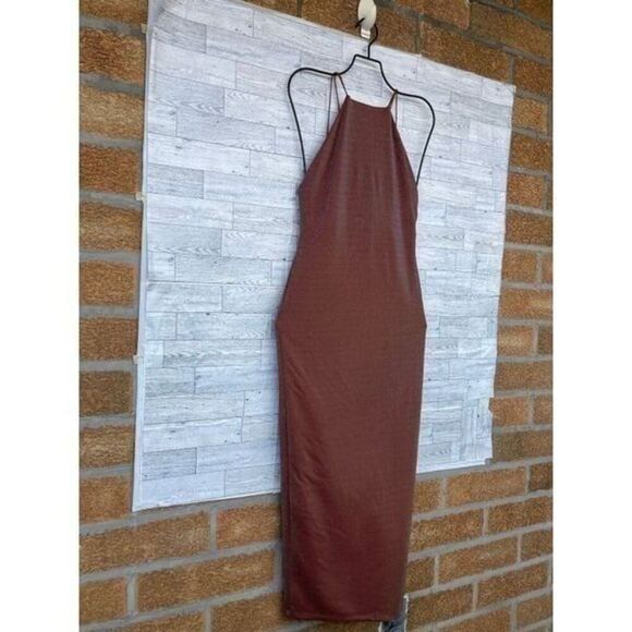 ALIX NYC Shiloh Halter Dress in Iridescent Copper medium - Picture 6 of 12